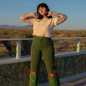 Big Bud Press Poppy Stamped Western Pants